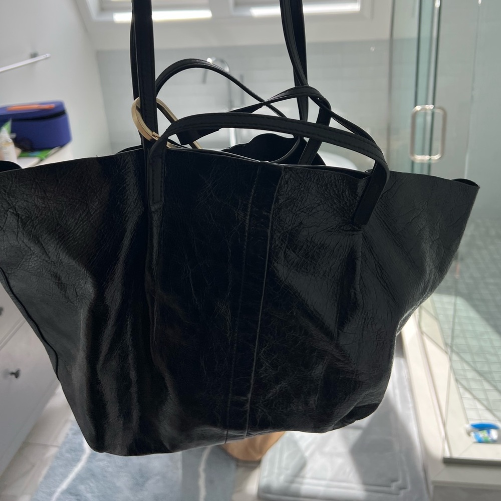 ALLSAINTS black leather work tote